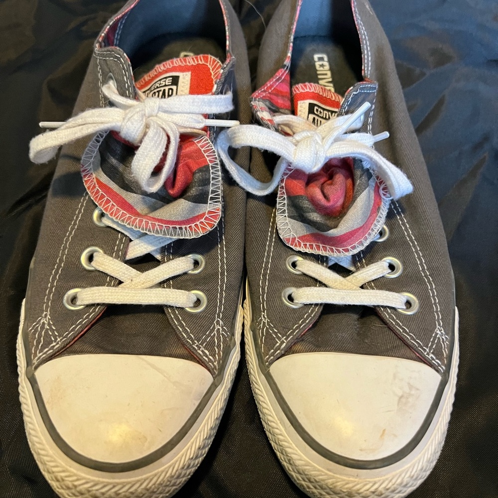 Converse double tongue sneakers grey size 10